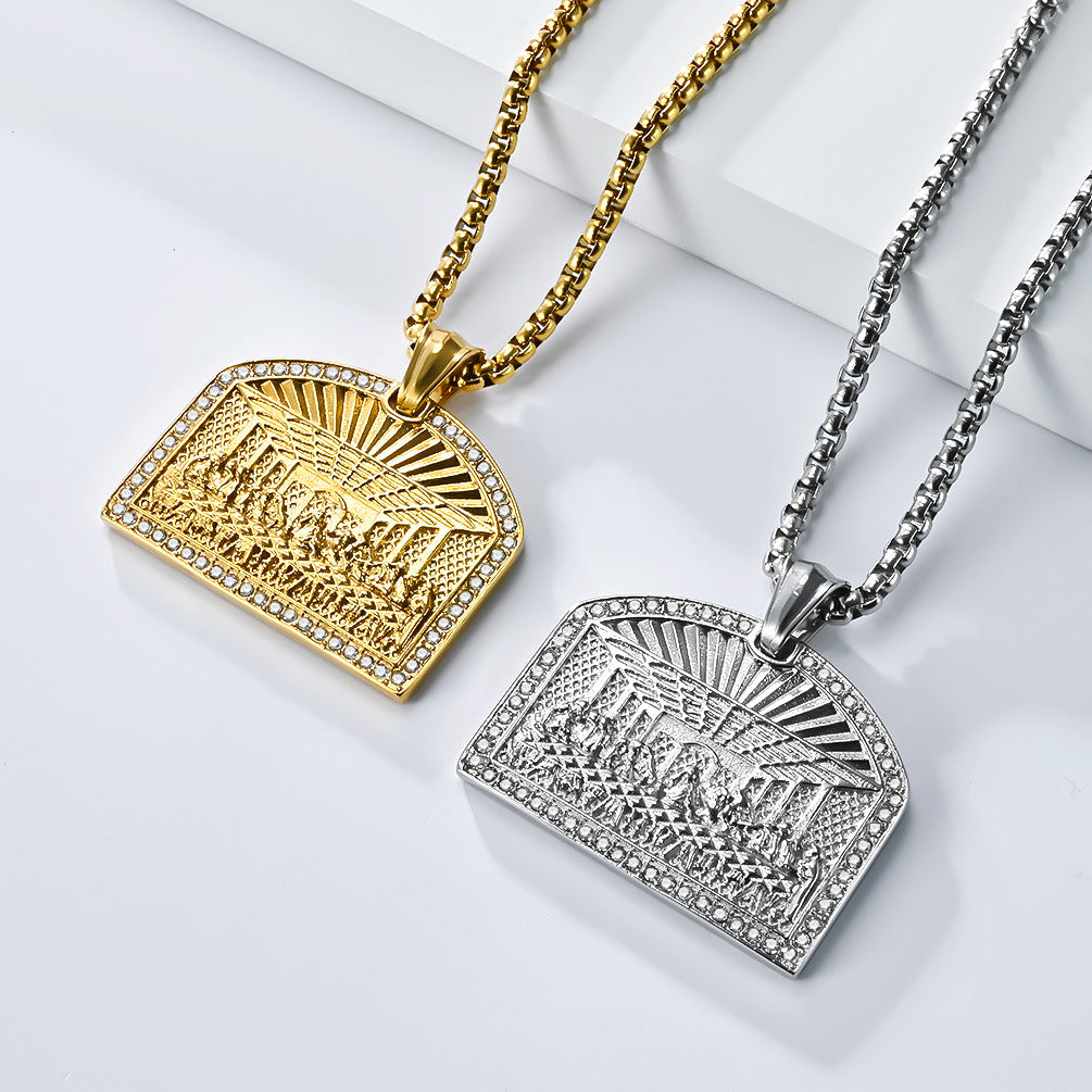 Amazon Hot-Selling Titanium Steel Hip-Hop Pendant Necklace