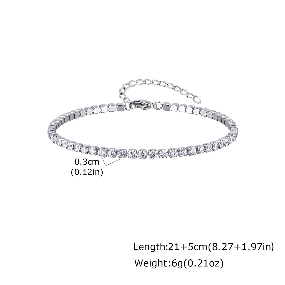 Zircon Stainless Steel Anklet