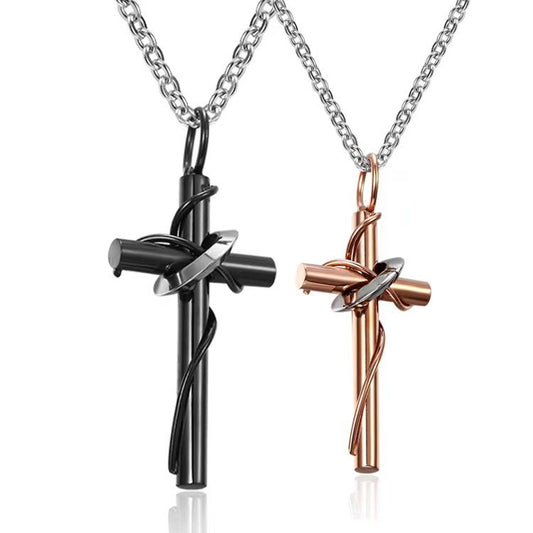 1. Planderful Classic Cross Necklace In Titanium Stainless Steel Korean Inspired Jewelry For Unisex Gift