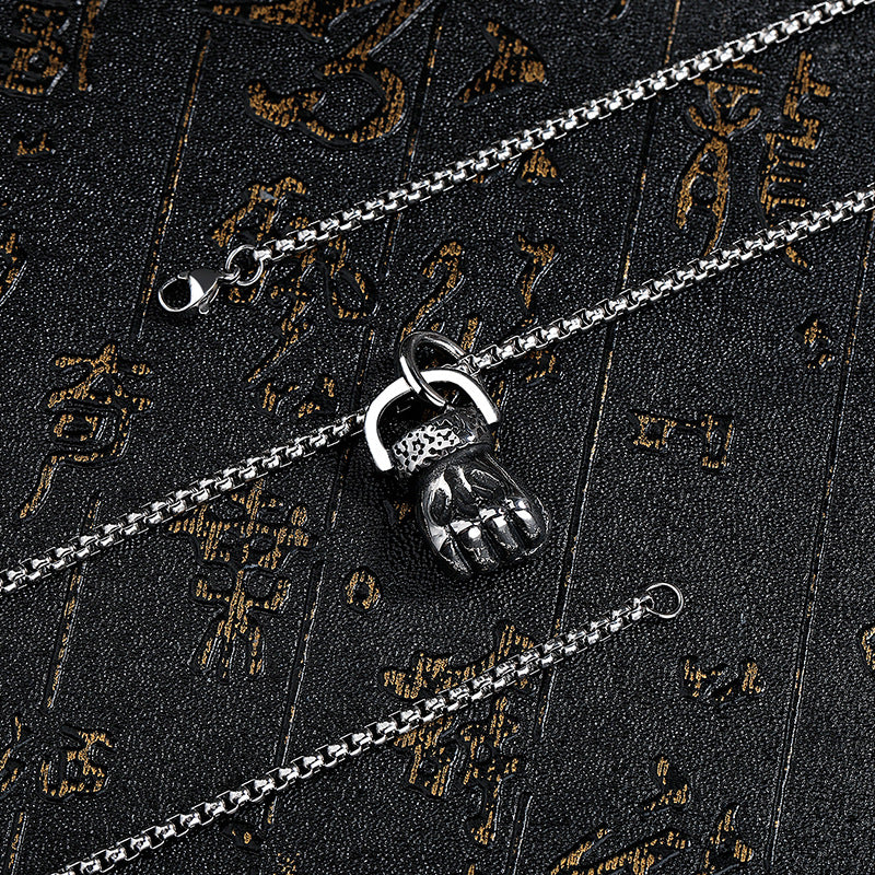 Steel Necklace – Statement Punk Pendant