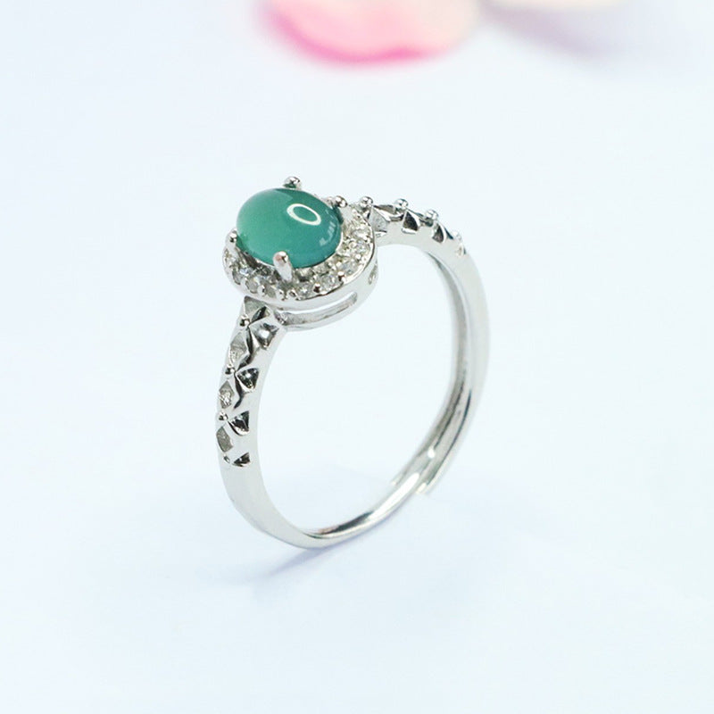 Blue-Water Jadeite Knot Ring