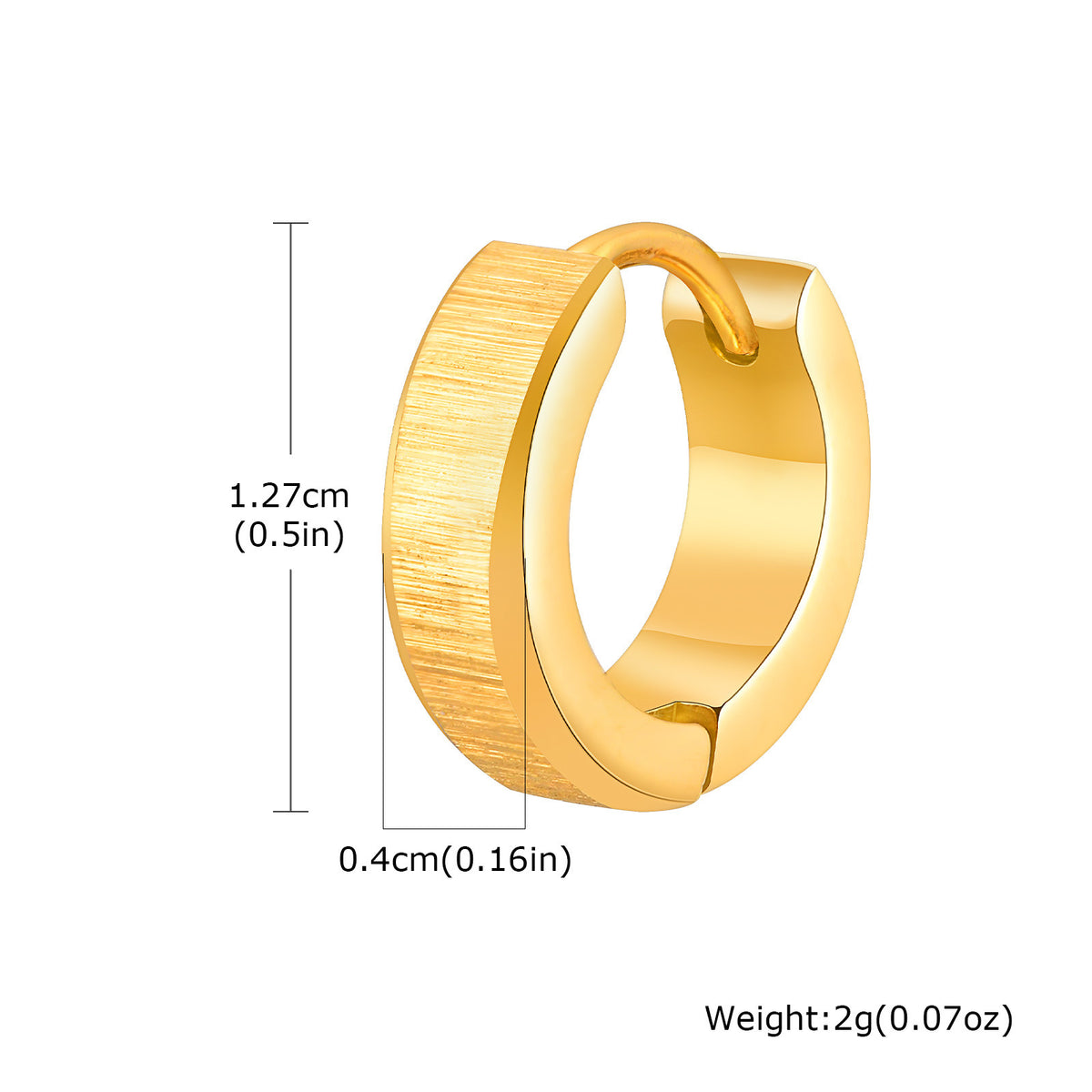 Stainless Steel Single Earring — Gold or Antiqued