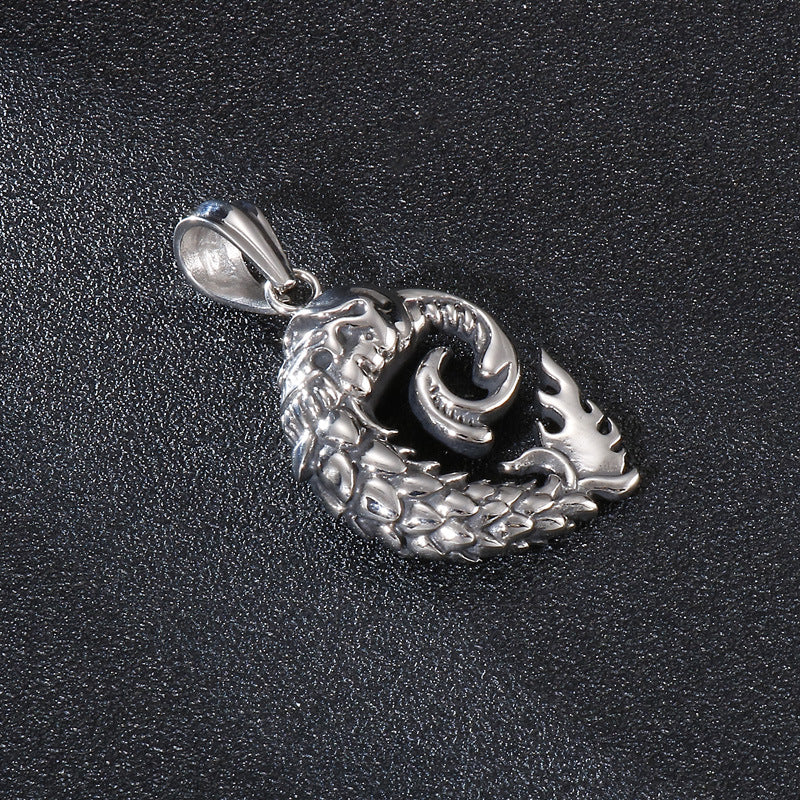 Stylish Stainless Steel Skull Pendant for Men with a Touch of European and American Flair