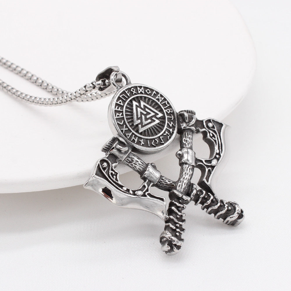 Viking Axe Pendant For Men And Unisex Nordic Retro Design Bold Durable Titanium Steel Planderful