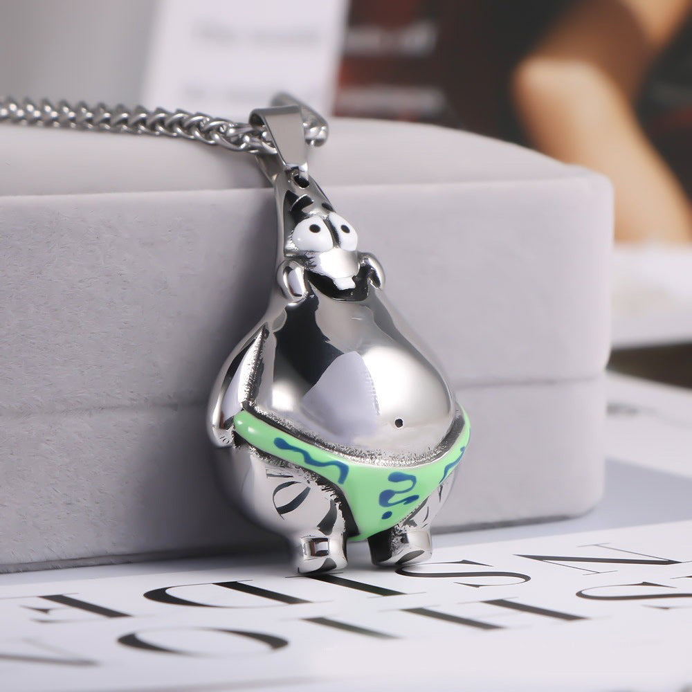 Animation Cute Stainless Steel Drip Pendant – Cute Cartoon Patrick Star Men & Women Necklace