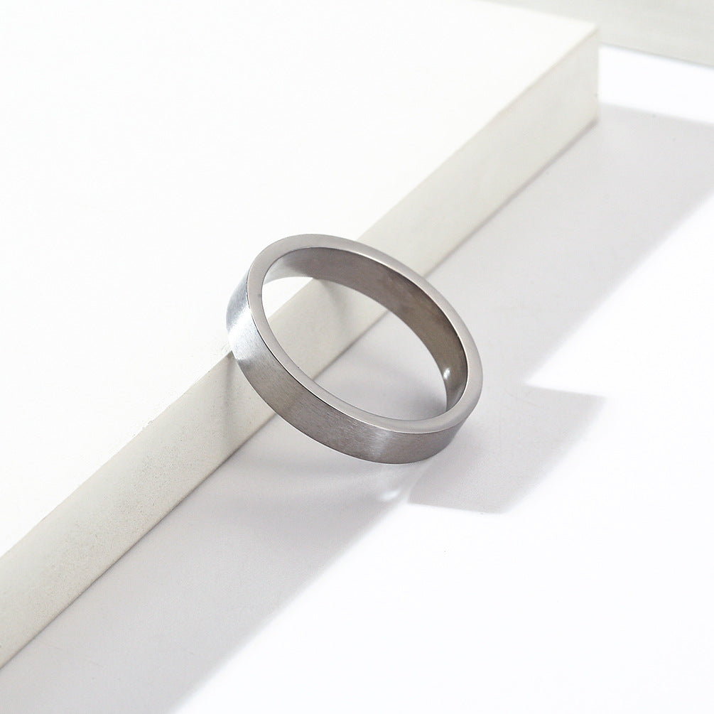 Planderful Titanium Steel Ring 4mm Matte Brushed Unisex Fade Resistant Jewelry For Men And Women Everyday Wear