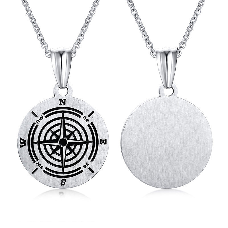Scripture Compass Stainless Steel Pendant