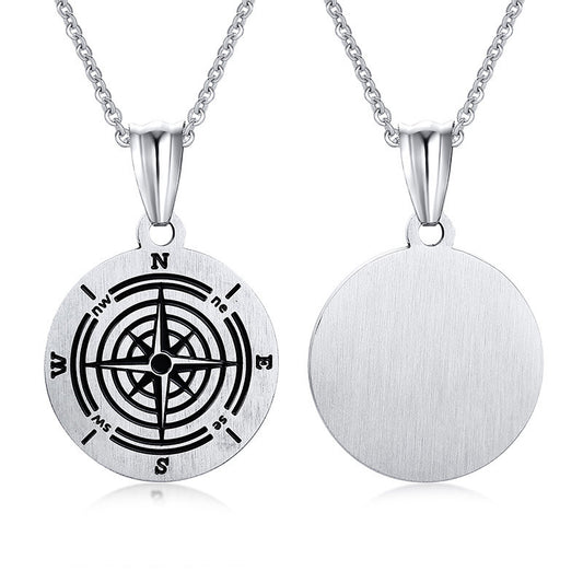 Scripture Compass Stainless Steel Pendant