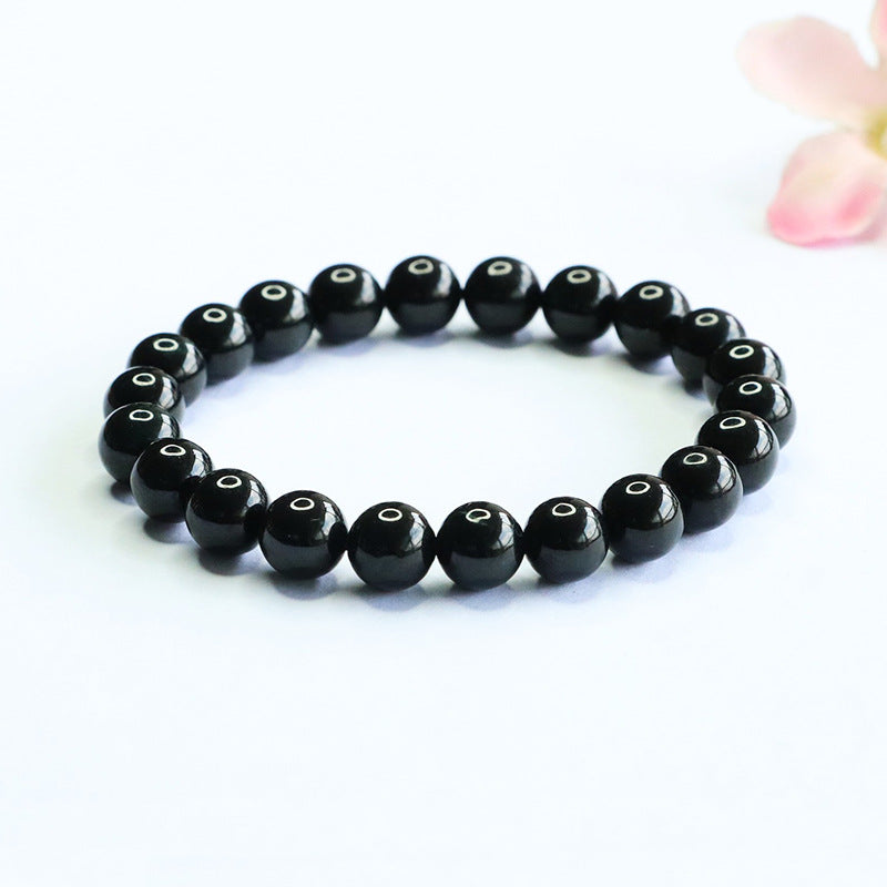 Dark Jadeite Round Bead 6 mm Bracelet