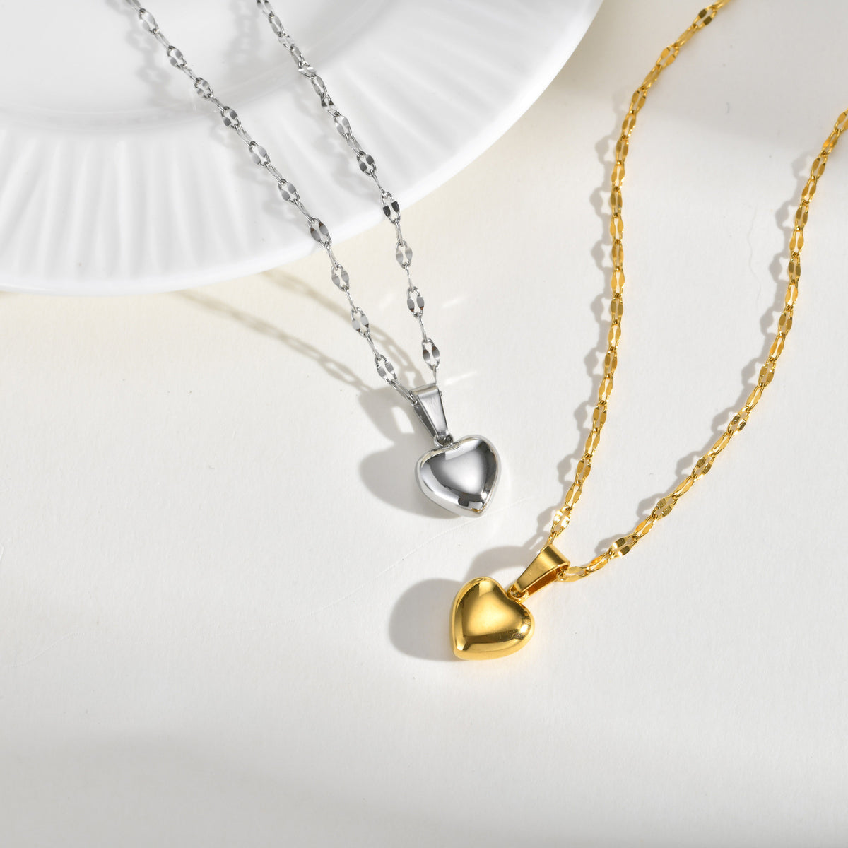 Stainless Steel Neck Chain Heart-Shaped Clavicle Chain Small Exquisite Necklace