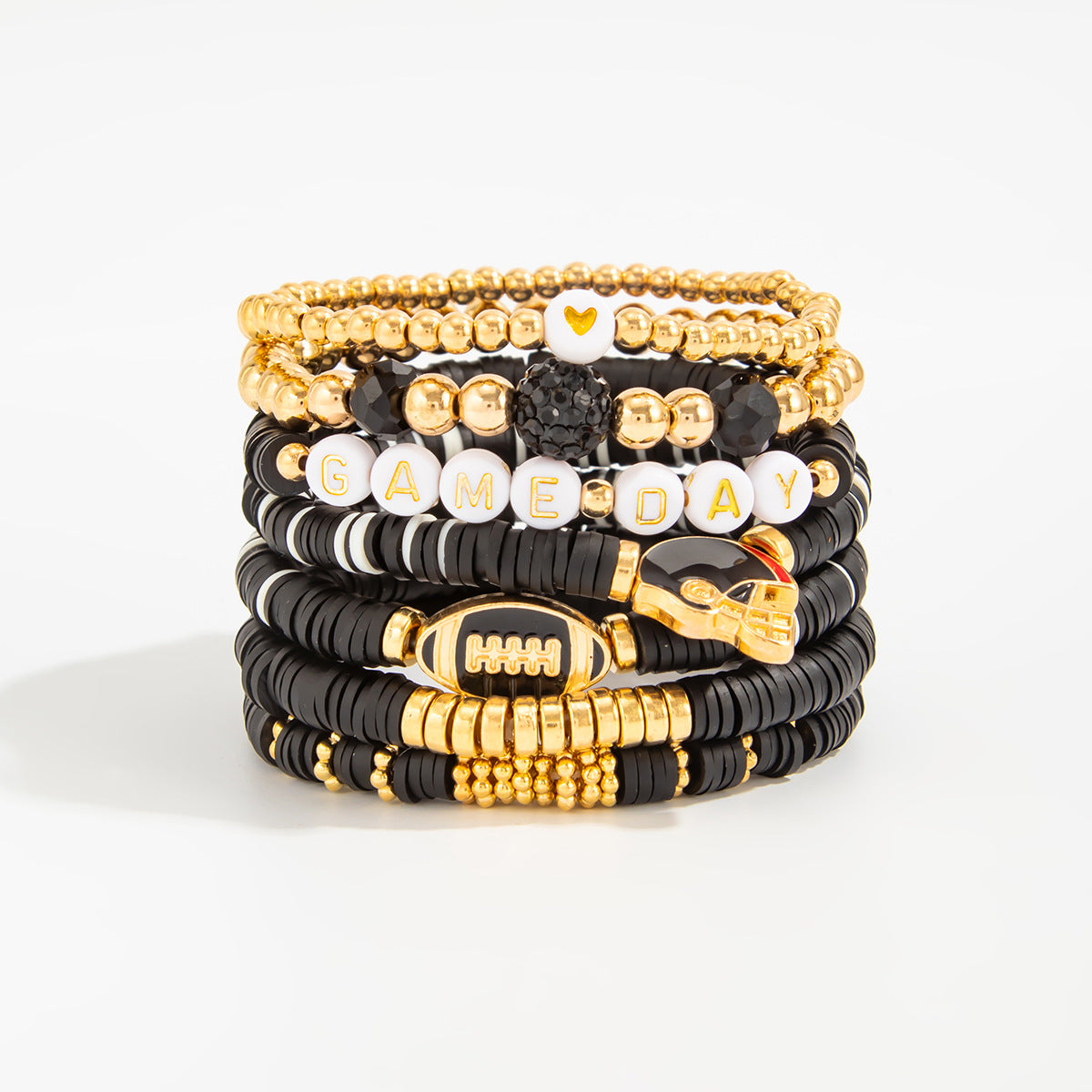 Planderful Football Bracelet Set Vienna Verve Game Day Jewelry For Women Bold Colorful Drip Statement