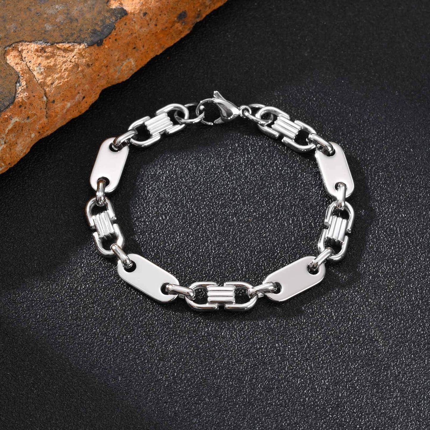 Planderful Stainless Steel Mens Bracelet Versatile Handmade