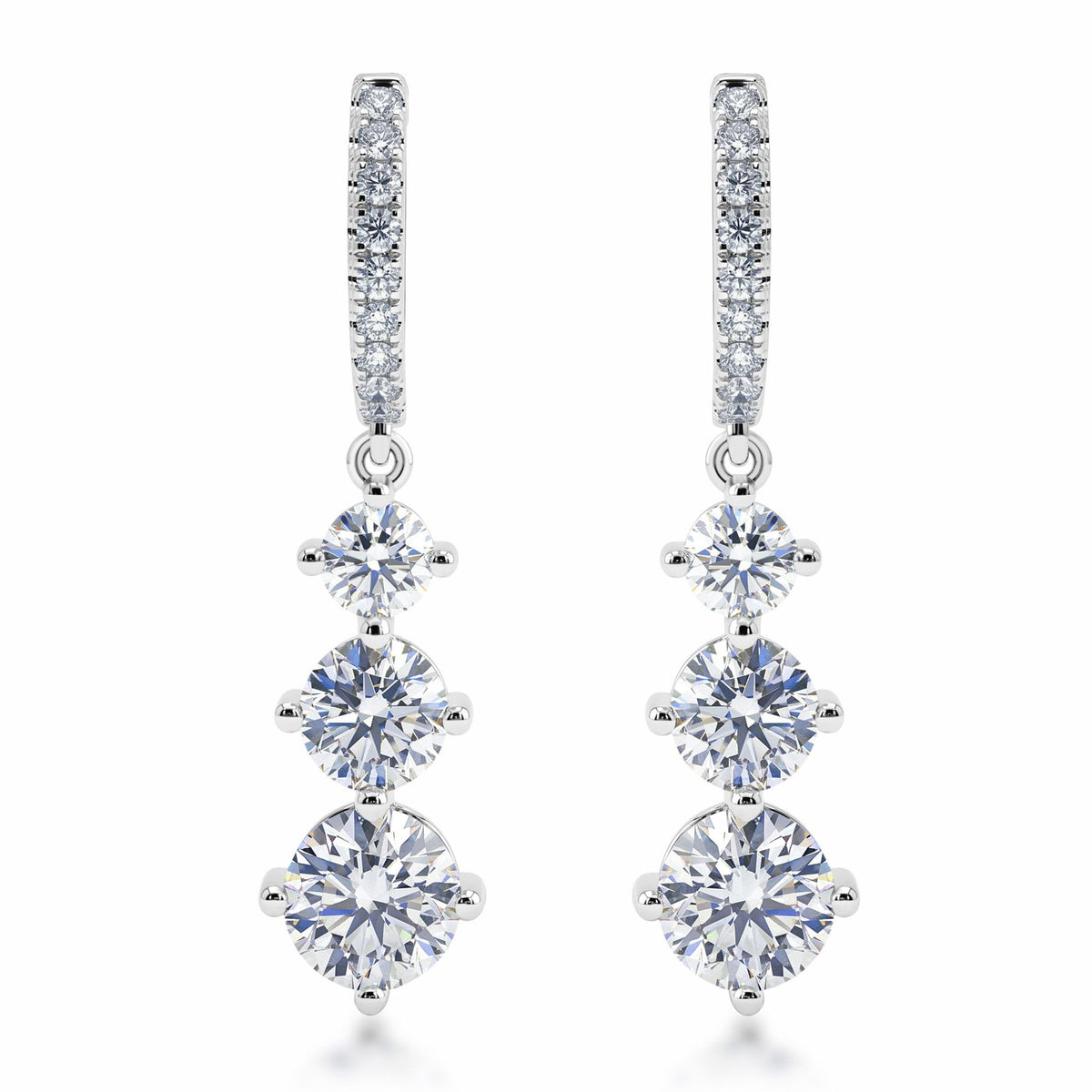 S925 Sterling Silver Moissanite Round 6.5 × 6.5 mm Stud Earrings