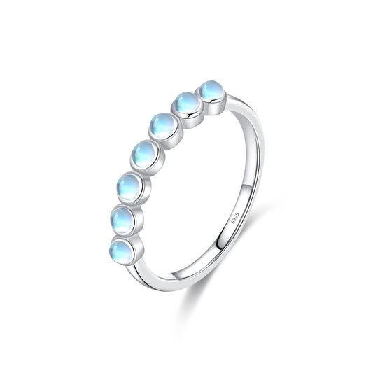 925 Sterling Silver Moon Moonstone Ring