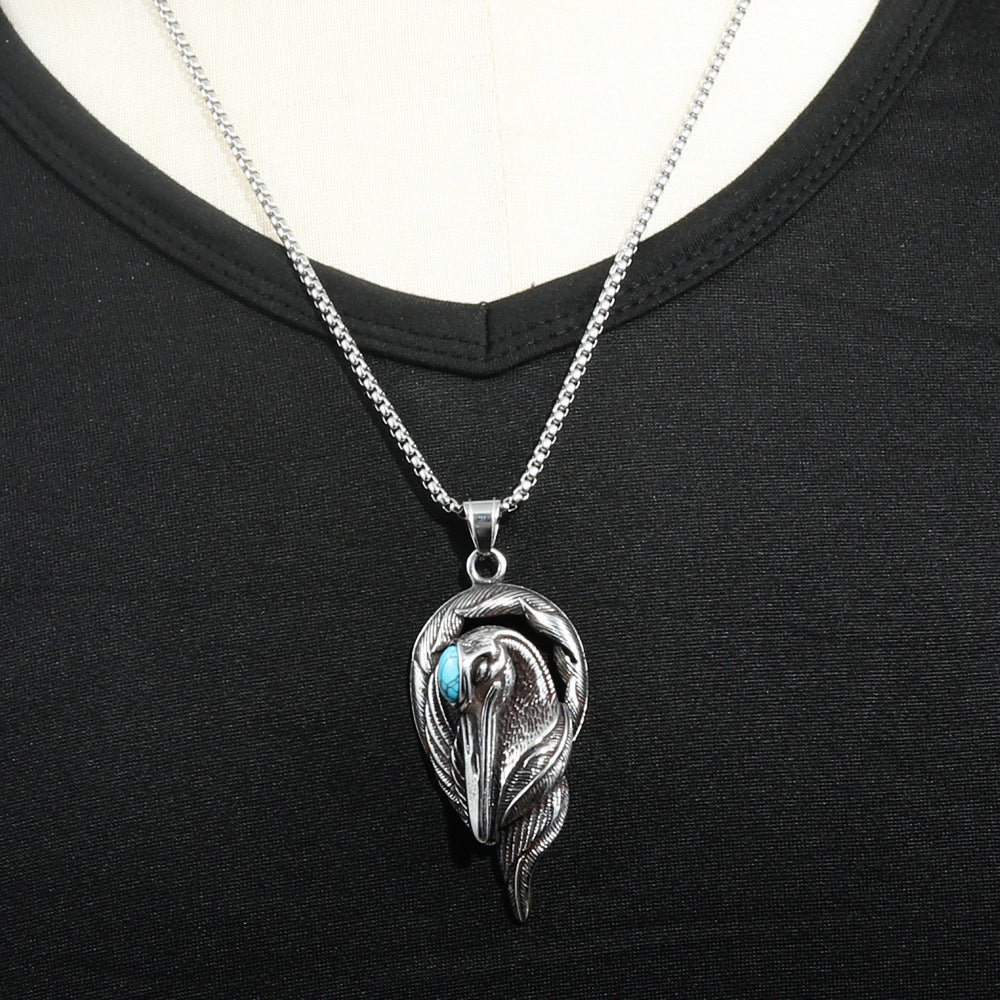 European And American Stainless Steel Animal Flamingo Pendant