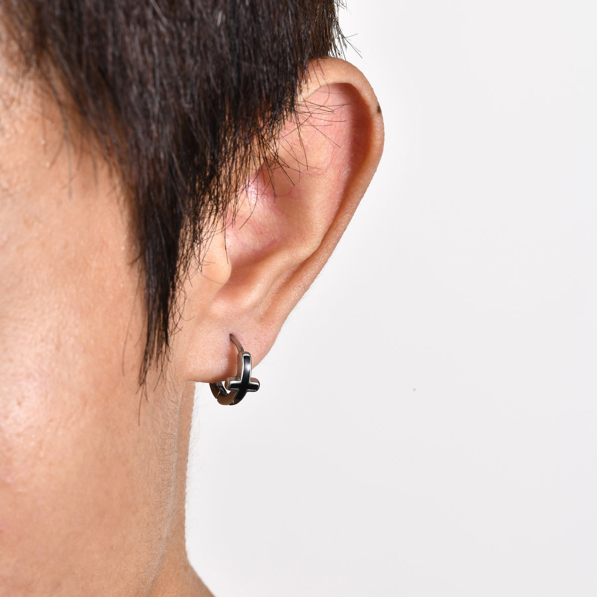 Cross Stainless Steel Earring — Single