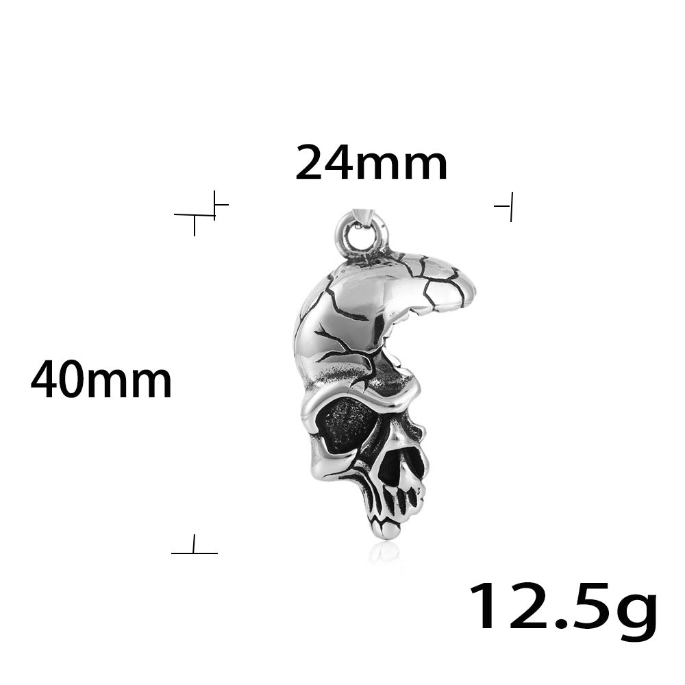 European And American Stainless Steel Skull Pendant Necklace