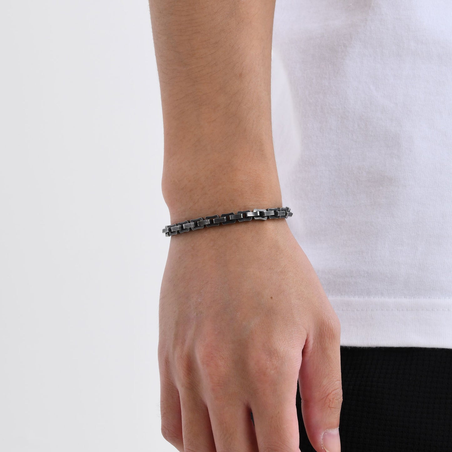 Stainless Steel Handmade Chain Retro Hip Hop Men's Bracelet