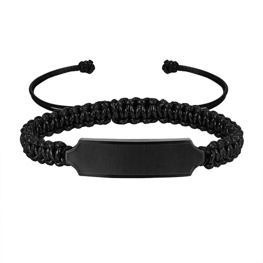 Adjustable Men's Personality Bracelet Simple Hand-Woven Wax Rope