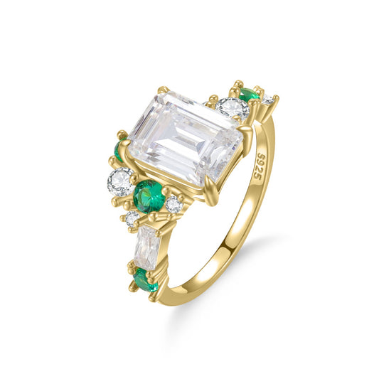 3.0 Carat Square Ring S925 Sterling Silver Moissanite Design