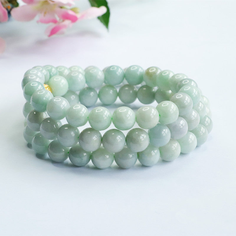 Natural Jade Necklace A Grade Light Colour Bead String