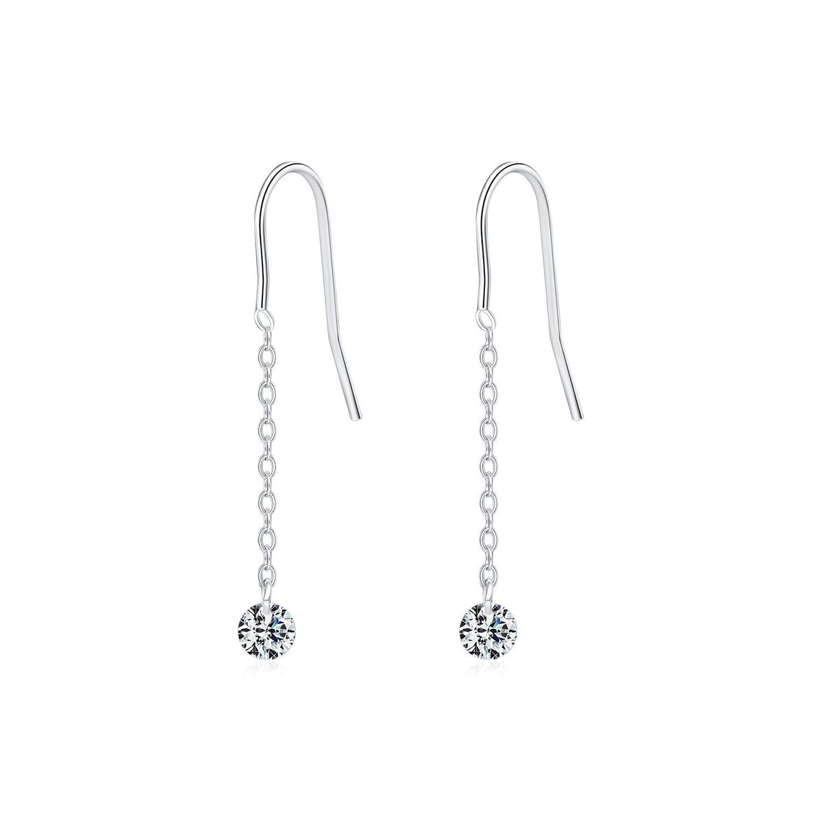 925 Sterling Silver Moissanite Fringe Earrings