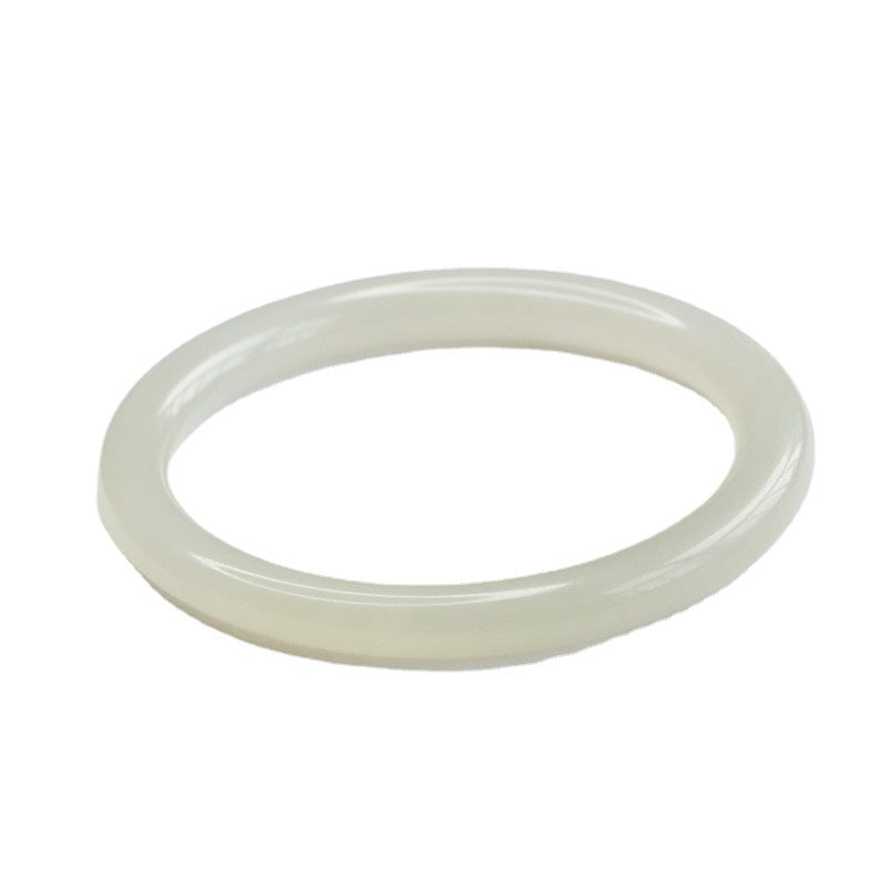 Smoke-Purple Hetian Jade Round Bangle