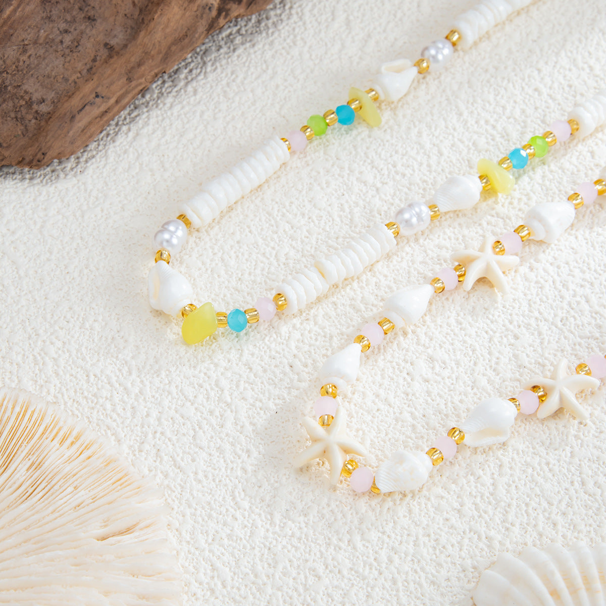 Shell & Pearl Starfish Collarbone Necklace