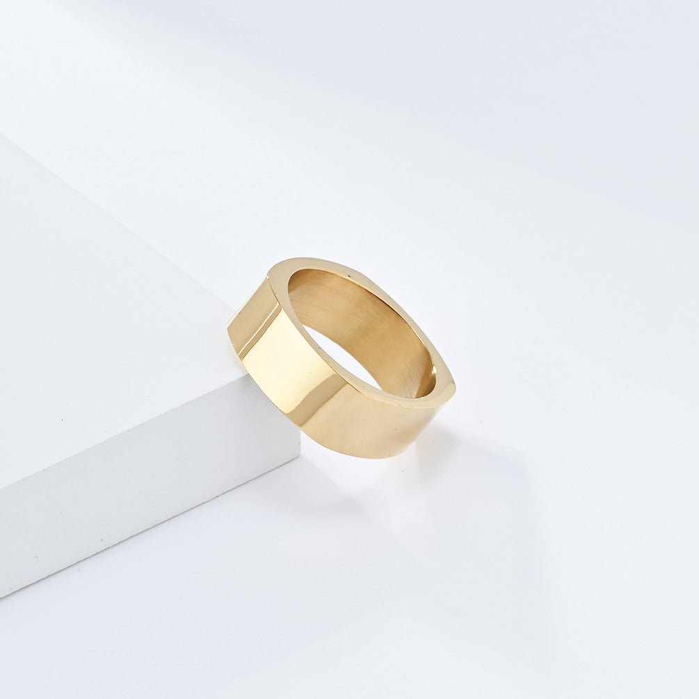 INS Neutral Simple Square Titanium Steel Ring for Men