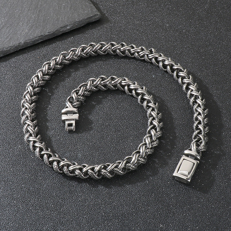 Planderful Personalized Mens Titanium Necklace Keel Chain