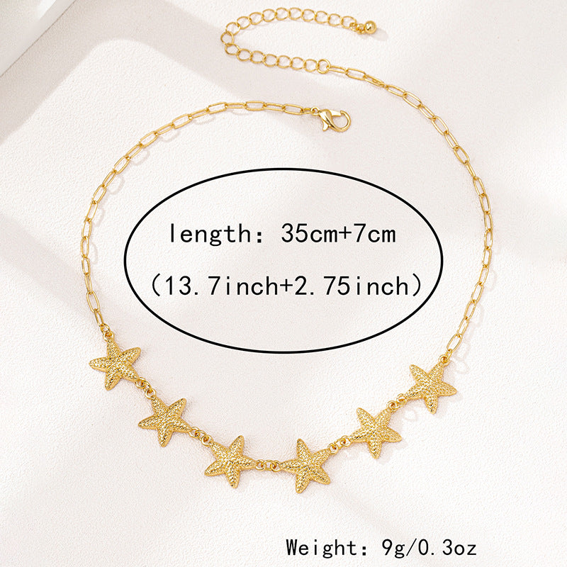 Planderful Vienna Verve Necklace – Stylish Metal Starfish Design for Beach Vacations