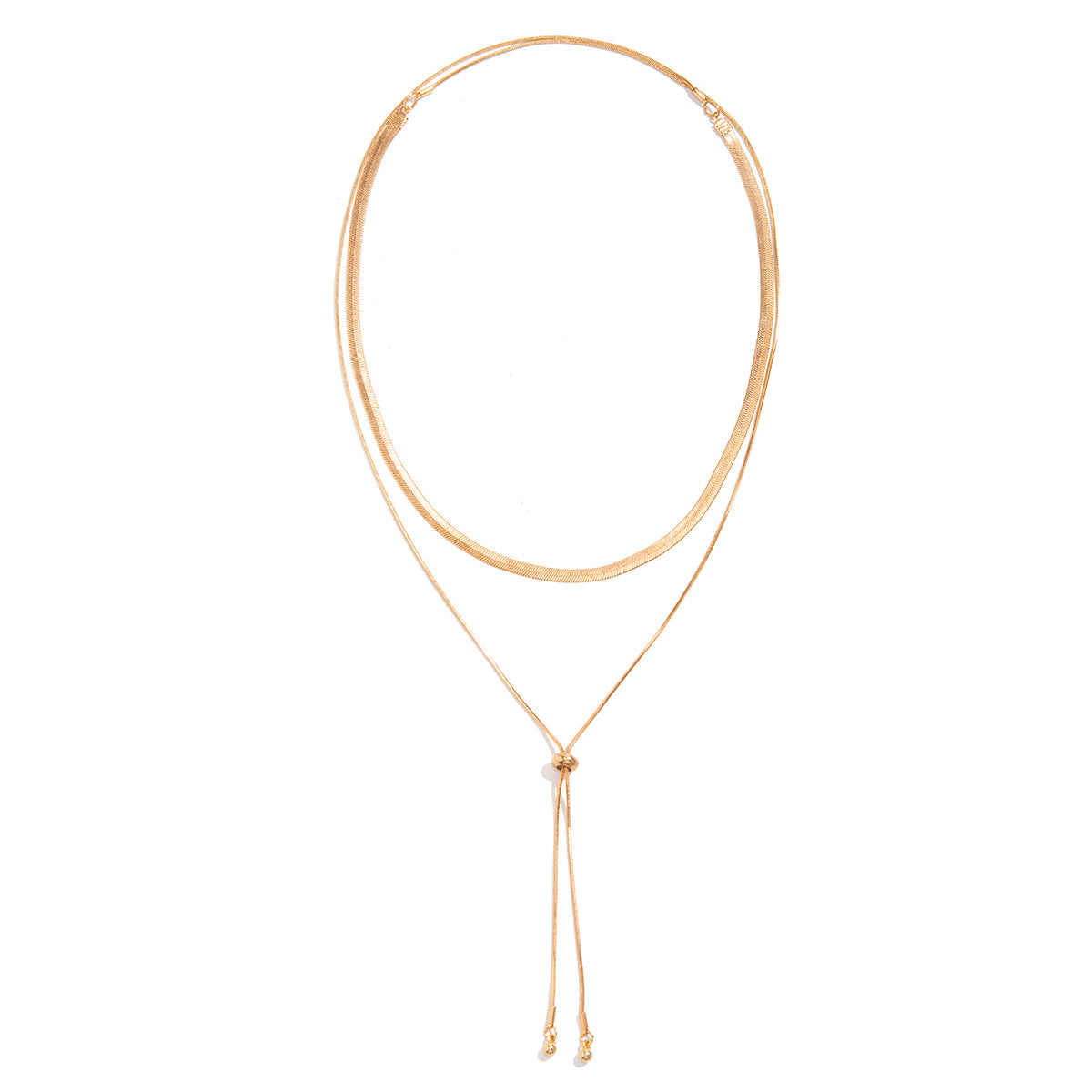 Cross-border Long Snake Bone Chain Necklace with Layered Winding Design