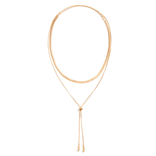 Cross-border Long Snake Bone Chain Necklace with Layered Winding Design