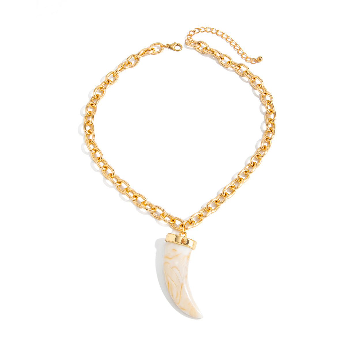 Resin Wolf-Tooth Pendant Necklace