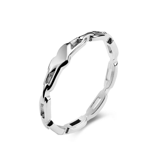 Hollow Love Stainless Steel Ring Women's Stackable