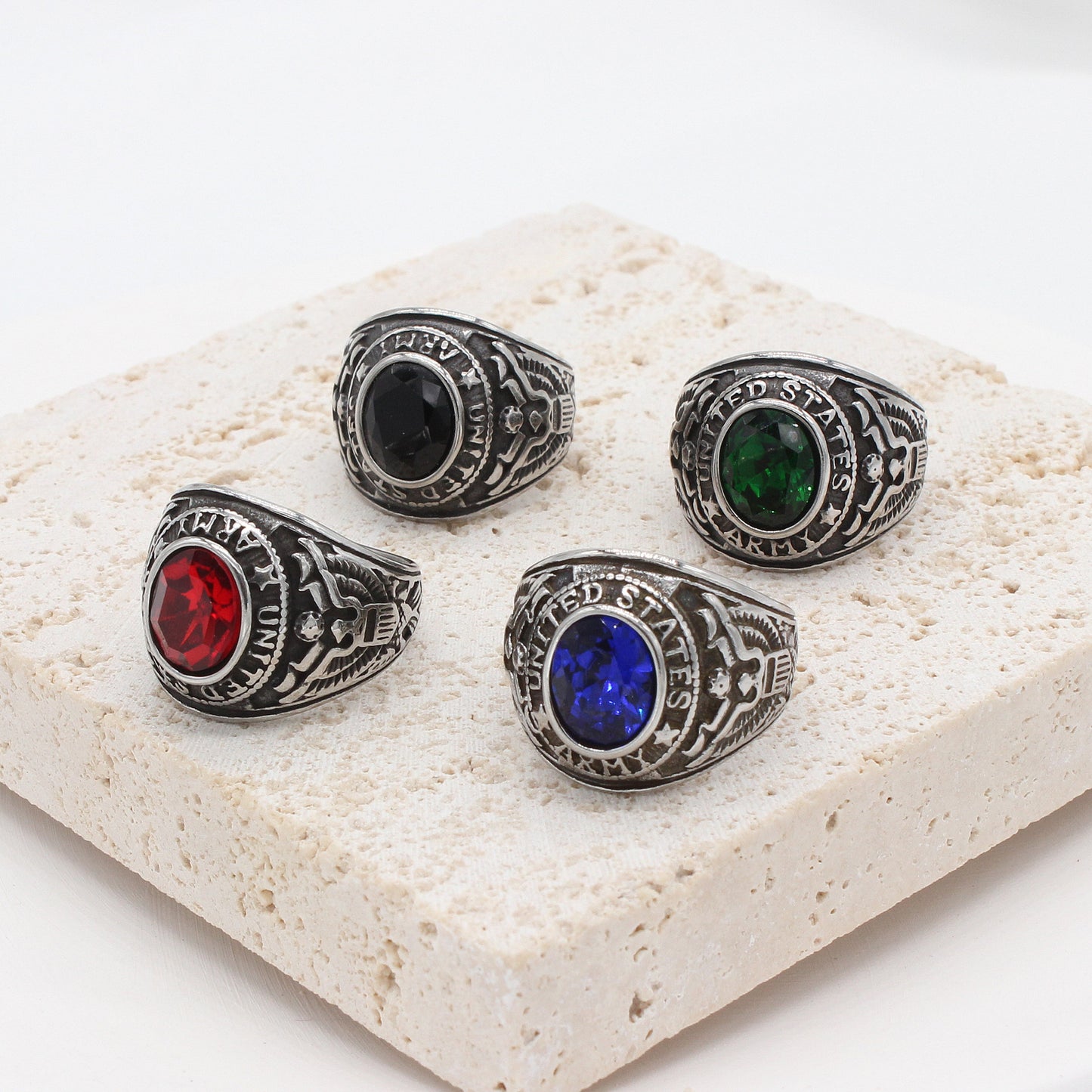 Personalized Retro GI Zircon Ring For Men And Women By Planderful Everyday Genie Protection Statement