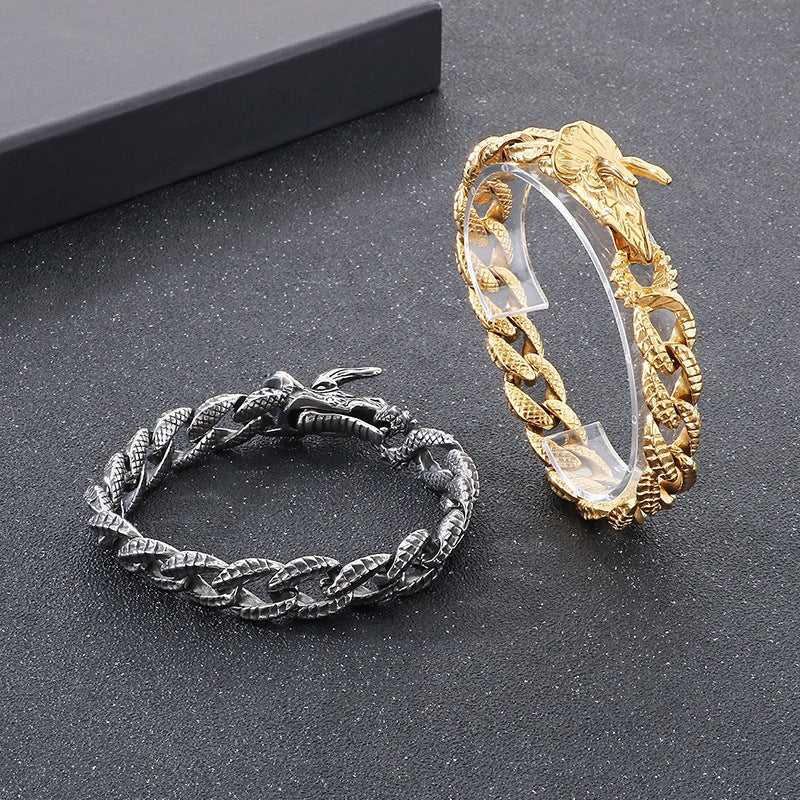 Planderful Dragon Tail Buckle Bracelet Durable Titanium Men