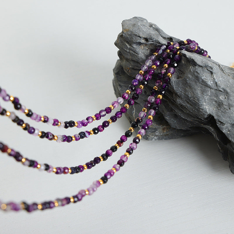 Handcrafted Agate Beaded Necklace with Vintage Charm