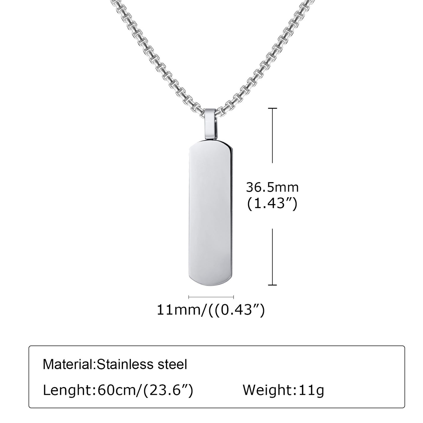 Stainless Steel Men's Pendant Simple Trendy Hip Hop Necklace