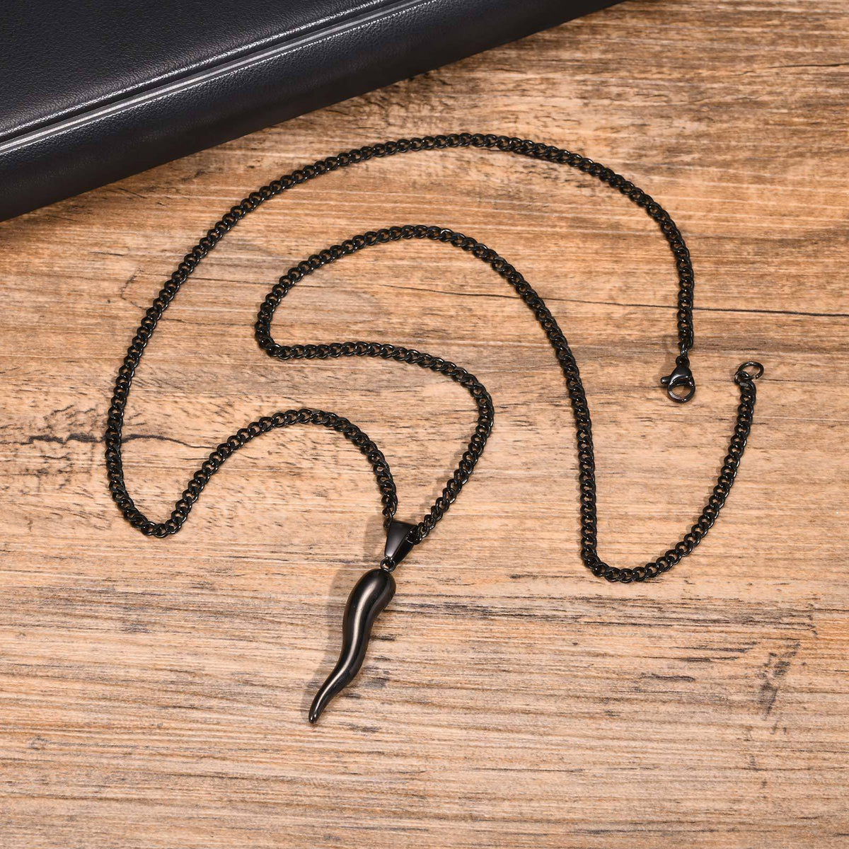 Black Stainless Steel Necklace for Men