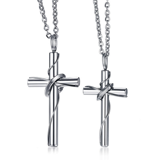 Stainless Steel Couple Cross Pendant – Men's – Women's Cross Necklace
