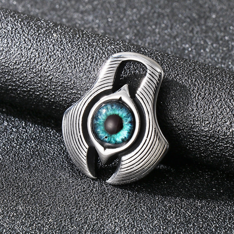 Planderful Bold Evil Eye Pendant For Men Titanium Steel