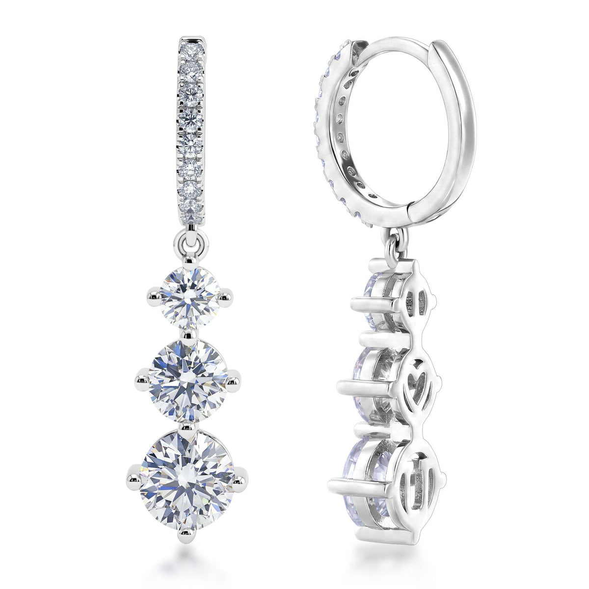 S925 Sterling Silver Moissanite Round 6.5 × 6.5 mm Stud Earrings