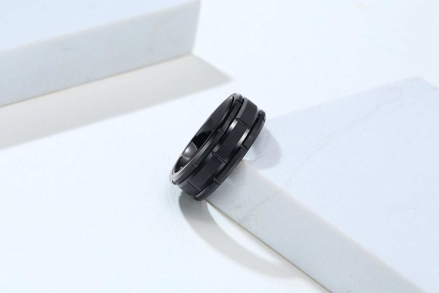 Tungsten Steel Tire Ring Black Men's Groove Ring Wholesale