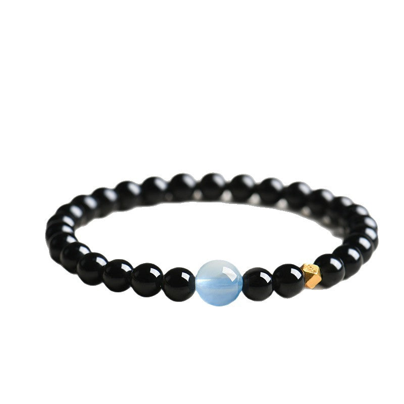 Aquamarine Obsidian Crystal Bracelet
