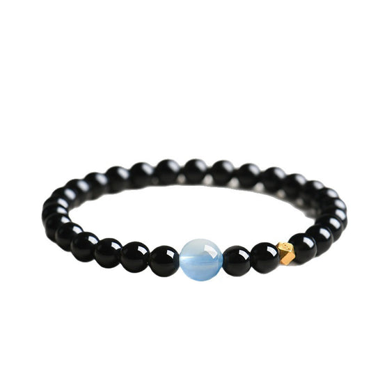 Aquamarine Obsidian Crystal Bracelet