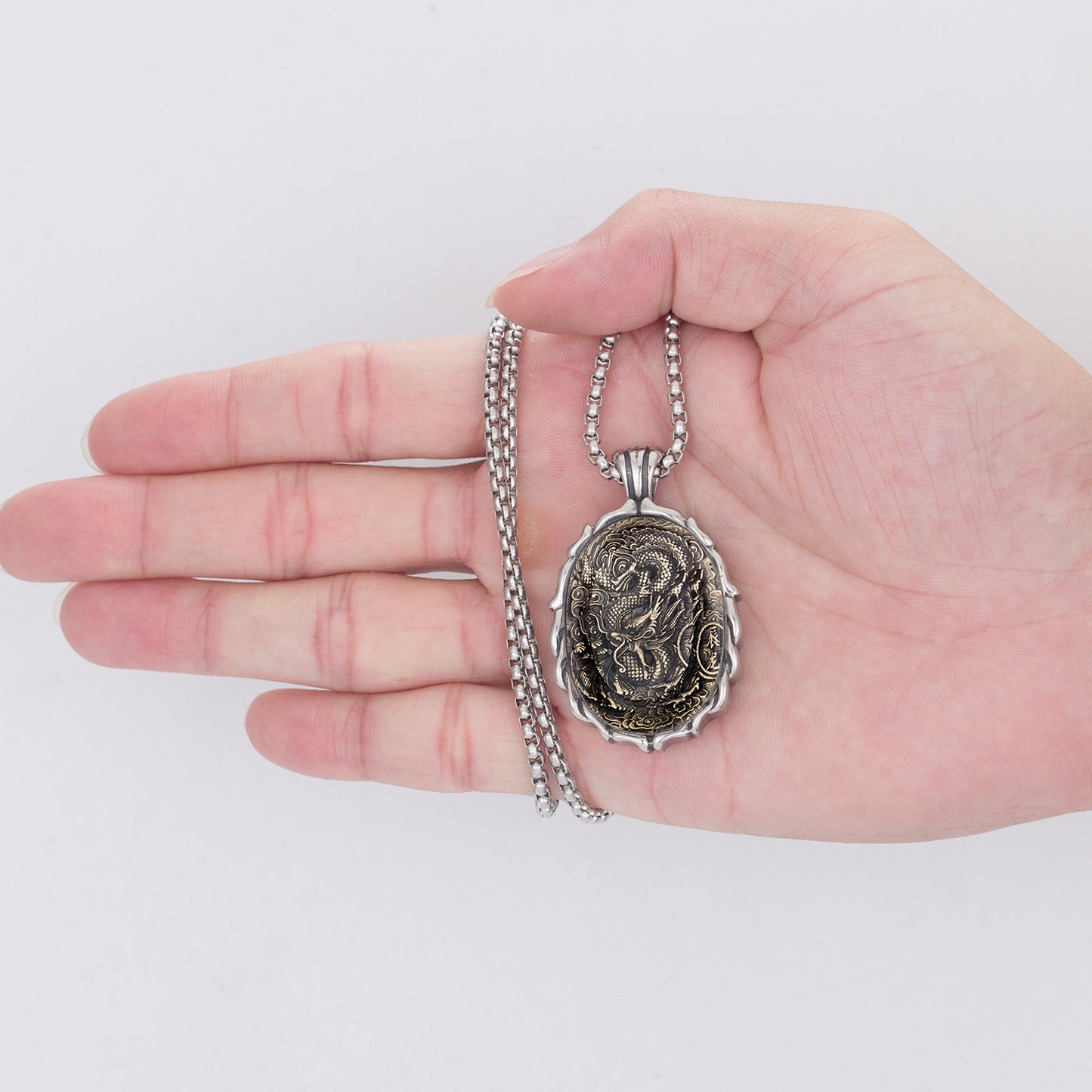 Steel Necklace – Vintage Zodiac Buddha Constellation Pendant With Transfer Design