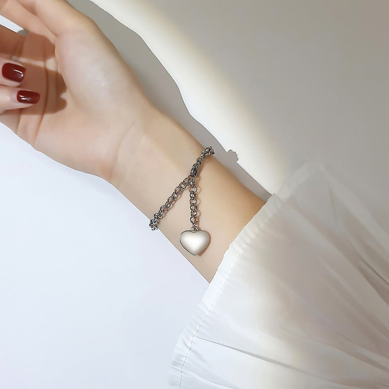 Stainless Steel Heart Accessories Bracelet Gold Steel Rose Gold