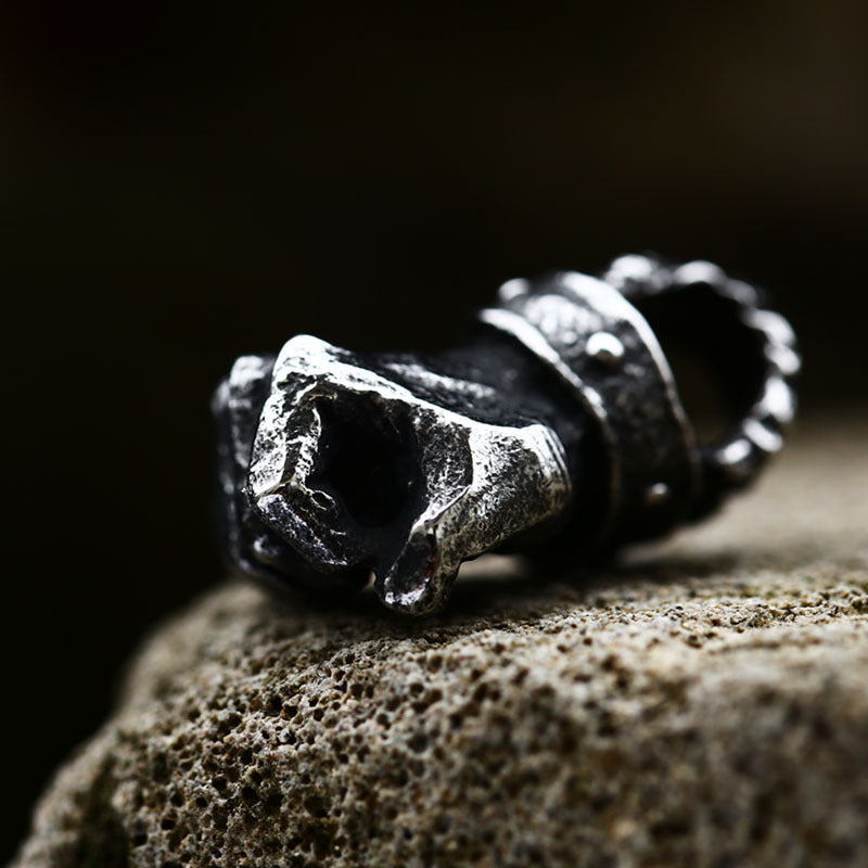 Bold Vintage Titanium Steel Power Fist Pendant for Punk Rock Men