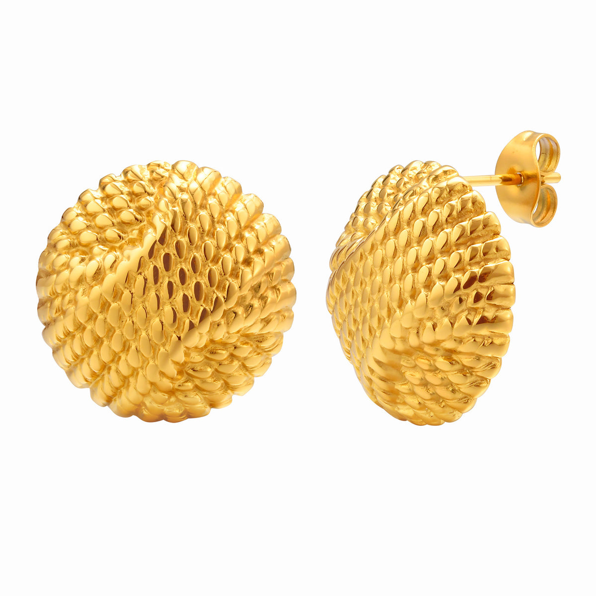 Modern Gold-Tone Stainless Steel Earrings